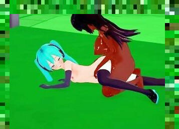 3D black fat futa fuck futa miku