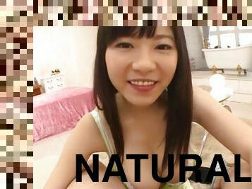 HD POV video of lovely Natsu Kimino with natural boobs sucking a dick