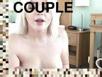 This blonde with some hot beef curtains sucks cock