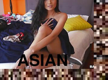 Passionate lovemaking with adorable Asian room-mate Brenna Sparks