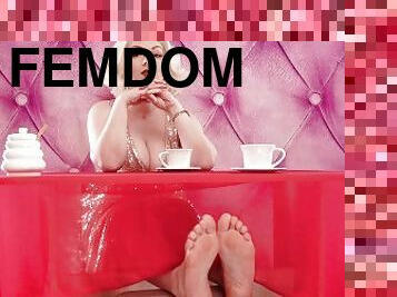 Foot Fetish sexy FemDom POV video - dirty talk humiliation solo female domination (Arya Grander) JOI