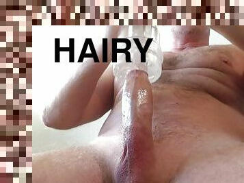 beefy hairy muscle daddy with big dick fucking flashlight