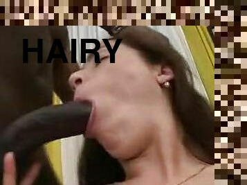 Super hairy pussy girl fucked by black guy