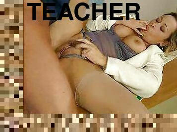 Lusty fuck of a teacher on her desk