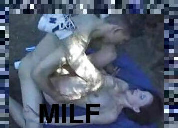 Milf redhead does great sex outdoors