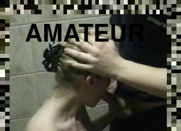 Amateur couple fucks in bathroom