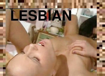 Two cute girls have teen lesbian sex