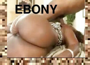 Her fat ebony ass looks hot as he fucks her