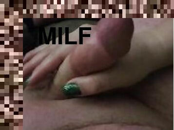 Milf stroking my cock