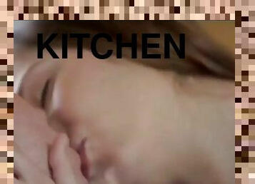 Big tit girl fucked in kitchen