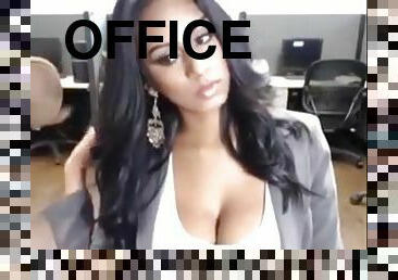 Hot secretary masturbate in office