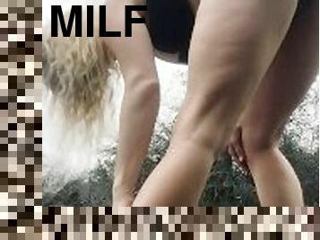 röv, publik, amatör, anal, milf, knubbig, exhibitionist, vit, park