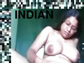 Indian GF with big tits  masturbates on cam