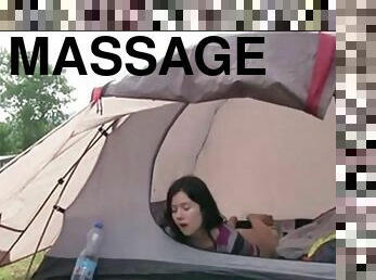 Naughty teen camping masturbation