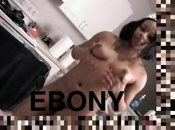 Pretty ebony babe getting kinky with her diaper