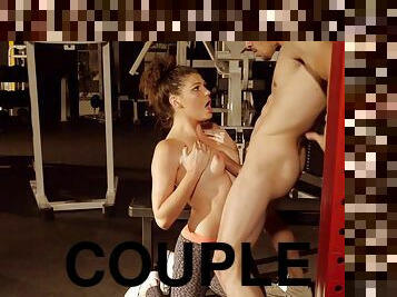 Hardcore fucking in the gym with fit brunette model Jessica Rex