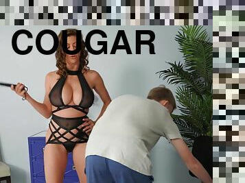 Seductive cougar Alexis Fawx enjoys having sex with a younger man