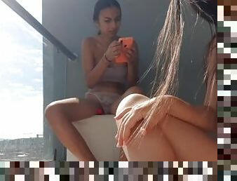 onani, orgasme, offentlig, amatør, lesbisk, legetøj, latiner, ung-18, lille, brunette