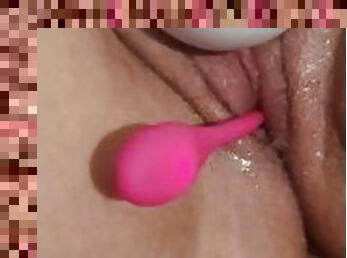 Anal toy play,soaking pussy