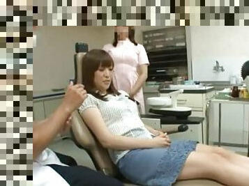 Hot Asian Babe Gets Naughty With The Dentist & His Assistant