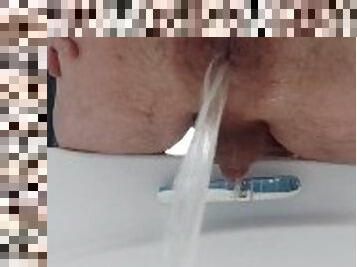 bañando, orgasmo, anal, gay, corrida, ducha, a-solas, leche