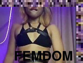 asiatisk, shemale, cumshot, ladyboy, hore, blond, latex, elskerinne, dominans, femdom