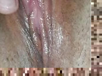 clítoris, coño-pussy, esposa, amateur, marido, húmedo, abriéndose, chupando