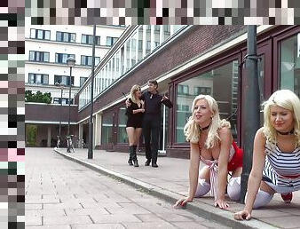 Blonde amateur girls used in the public like a sluts they are