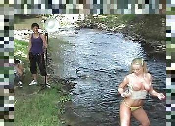 Naked Silvia Saint on the farm