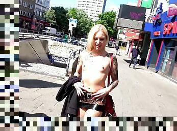 German skinny teen at public flashing sextape