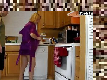 Hot milf in kitchen