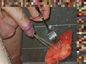 Water mellon piss. Drill a hole,  suck it