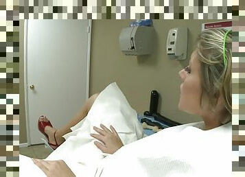 Busty blonde minx gets nailed during a gynecologist exam
