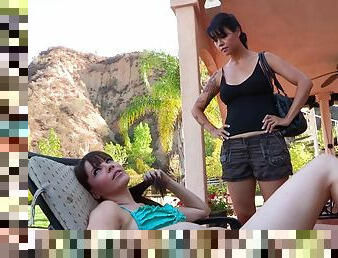 Dana Dearmond and Dana Vespoli make hot lesbian love in the yard