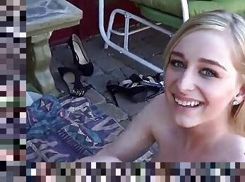 Horny teen's eat one another out outdoors in a lesbian clip
