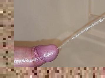 Another long piss from daddy's edged cock