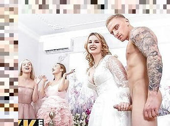 عروس, روسية, فاتنة, تحول-جنسي, عاهرة-fucking, رباعي, عرس