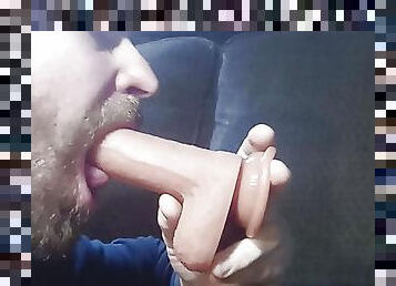 Gag deepthroat on dildo