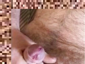 Uncut solo ass fuck and handjob