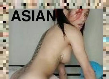 asiatisk, masturbation, fitta-pussy, amatör, brudar, tonåring, slyna, tofsar, kåt, ensam