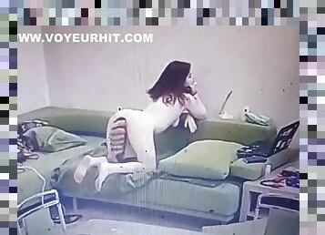 Young couple having live sex on camera and spy cam