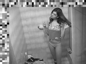 Sexy Aliska gets caught on spycam in the shower