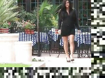 Marletta takes her panties off in a street cafe and goes for a walk