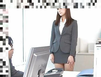 Quickie fucking in the office with hot ass secretary Aya Kisaki