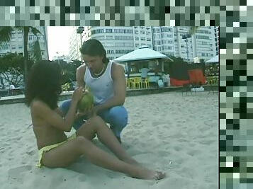 Insatiable and hot Latina bitch picked up on the beach and fucked