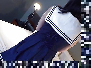 Falling in Love with a Shy and Naive Young Woman Cosplaying in Student&#039;s Uniform. (part 2)