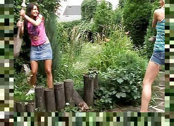 Fabulous outdoors encounter featuring two dirty-minded lesbians having sex