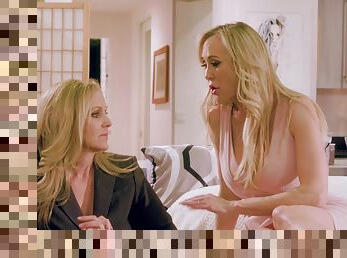 Julia Ann talked Brandi Love into licking her wet vagina