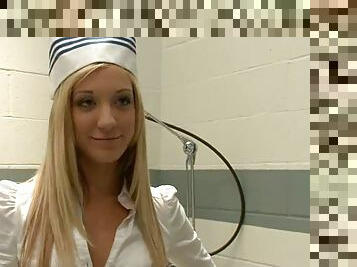 Cute blonde nurse gets her tight ass fucked hard