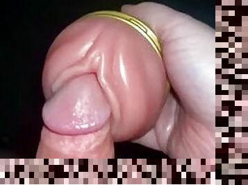 Cum and pulling out of a toy